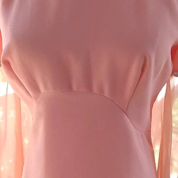 Vintage 1970s homemade peach color formal prom wedding bridesmaid dress 👗 - Picture 4 of 6